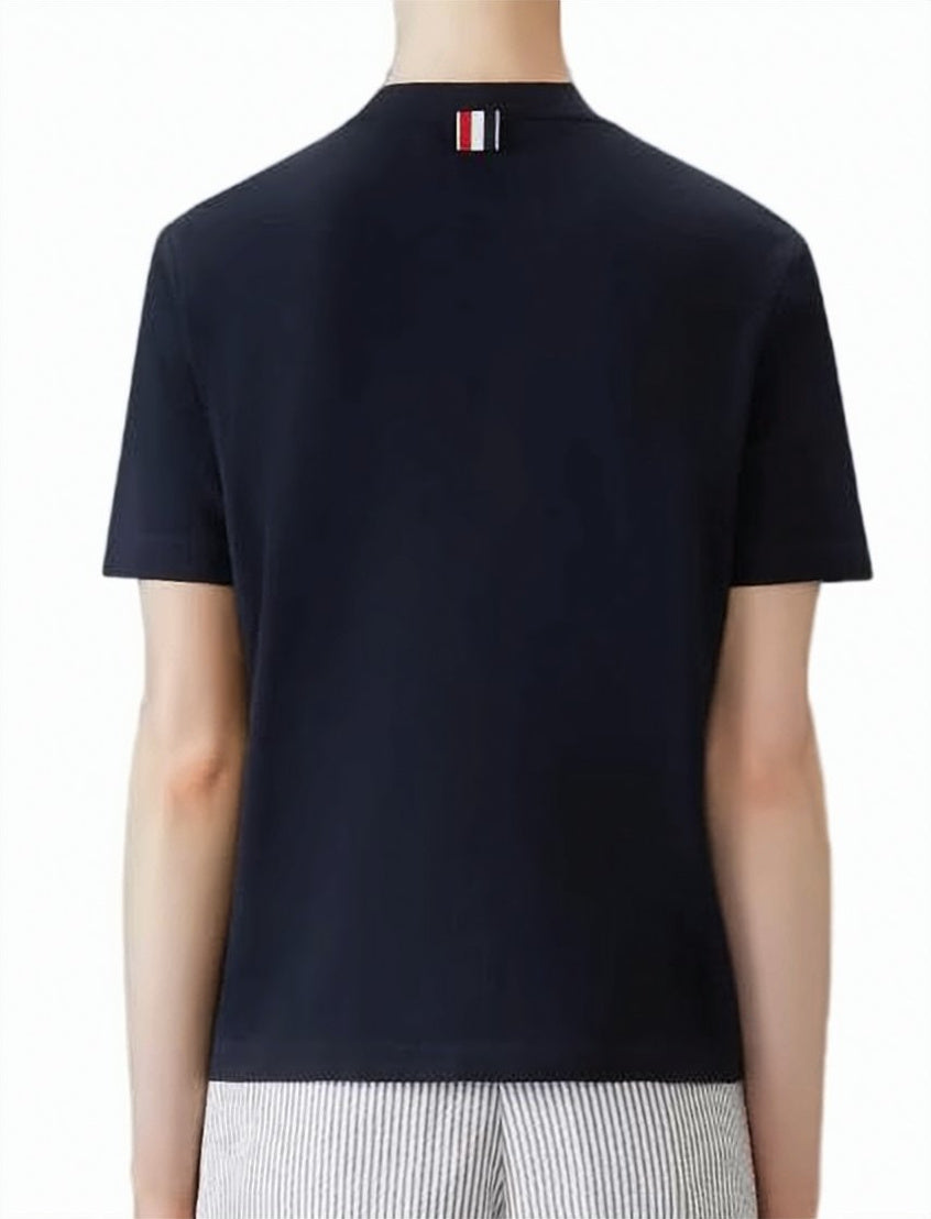 Classic Black Cotton Piqué T-Shirt