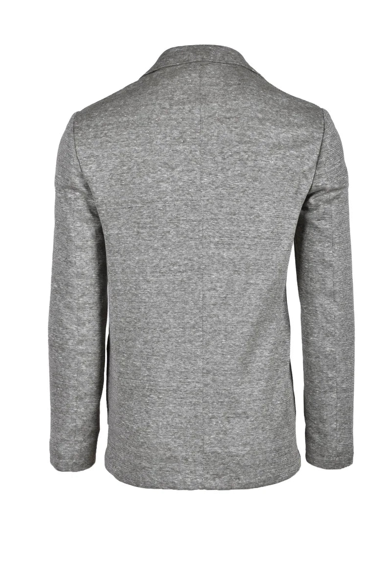 Casual Jacket with Textured Fabric and Classic Lapel