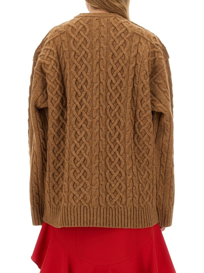 Textured Cable Knit Oversize Fit Jersey