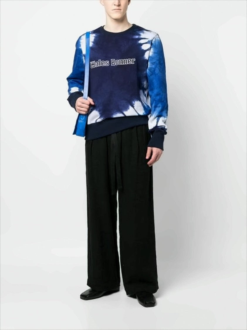Tie-Dye Long Sleeve Shirt with Contrasting Logo