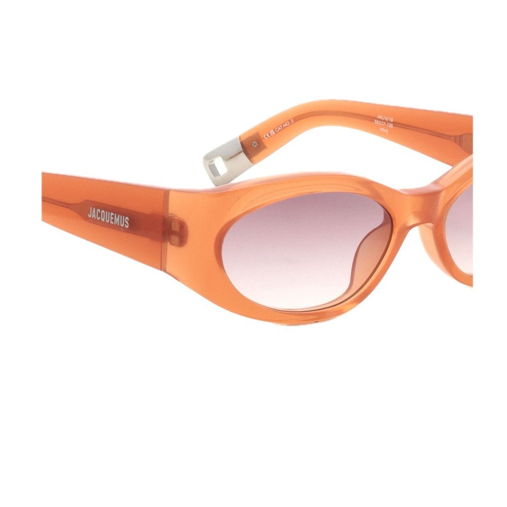 Les Lunettes Jac4 Ovalo Linea "Les Sculptures" Oval Orange Acetate Sunglasses