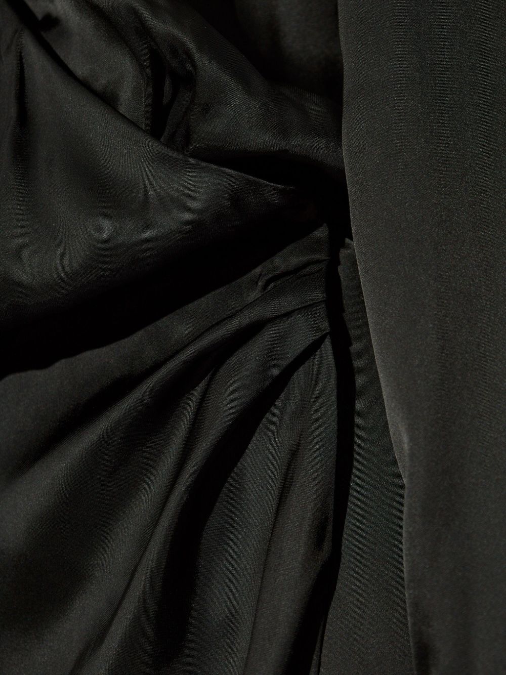 Long Black Satin Shirt Dress