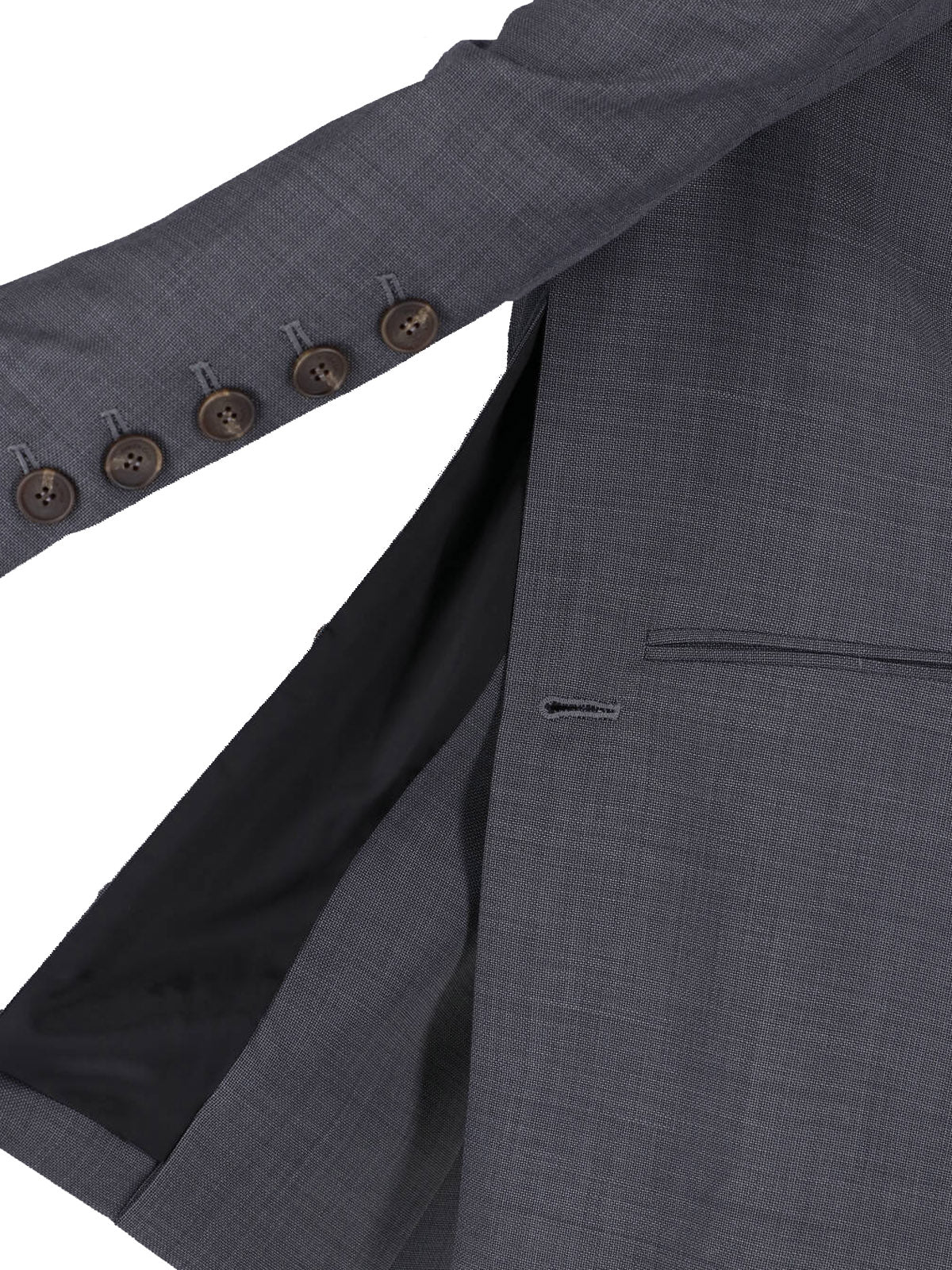 Grey Beatrice Double-Breasted Wool Blazer