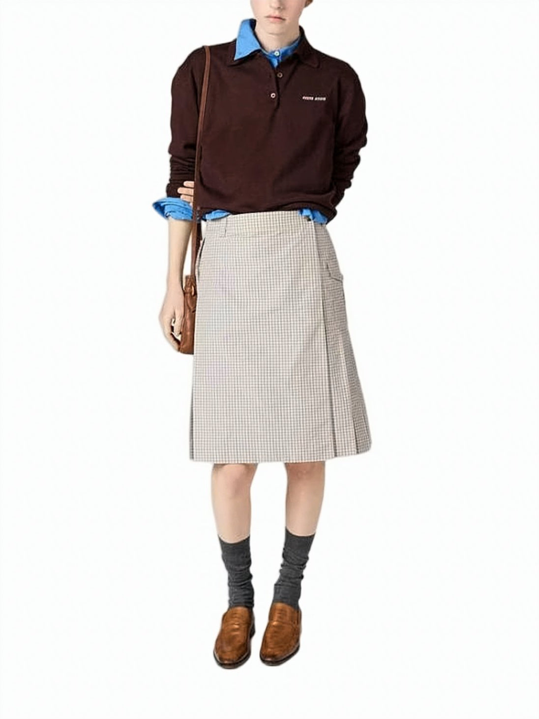 Wool Knit Polo Shirt with Classic Collar
