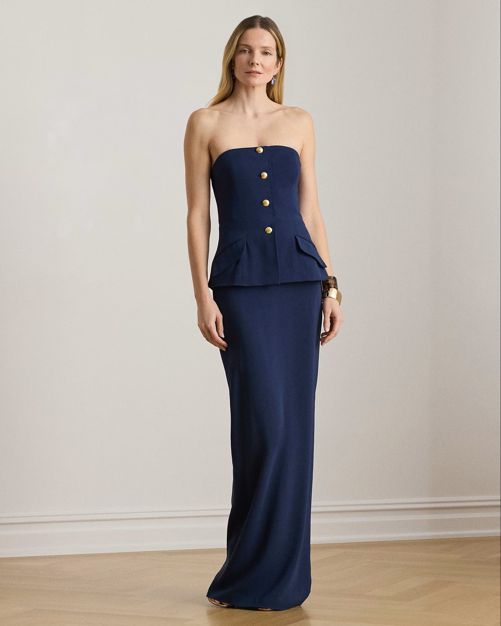 Navy Blue Stretch Cady Dress