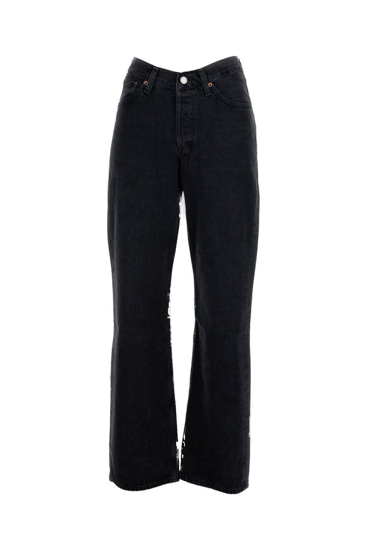 Wide Leg Five-Pocket Jeans With Zip Fastener