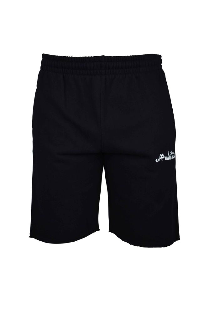 Solid Black Shorts With Elastic Waistband