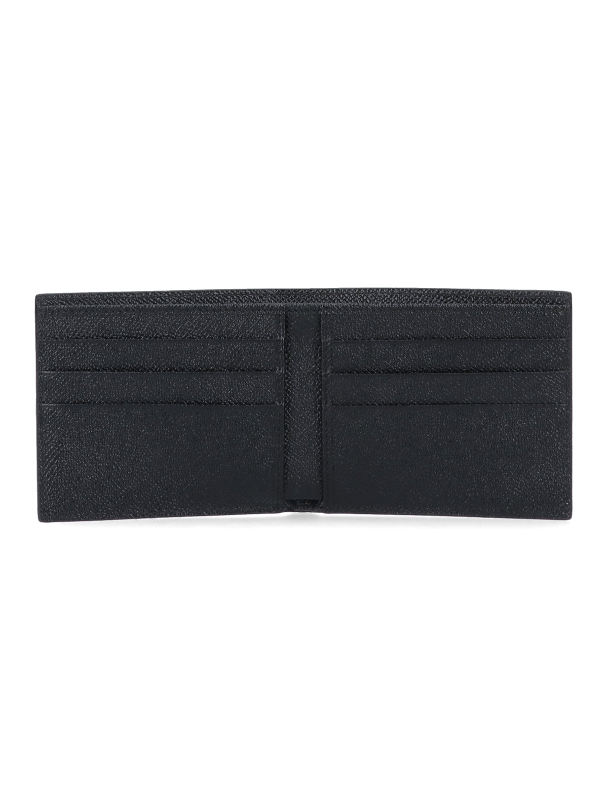 Bifold Textured Wallet with Rectangular Metal Branding