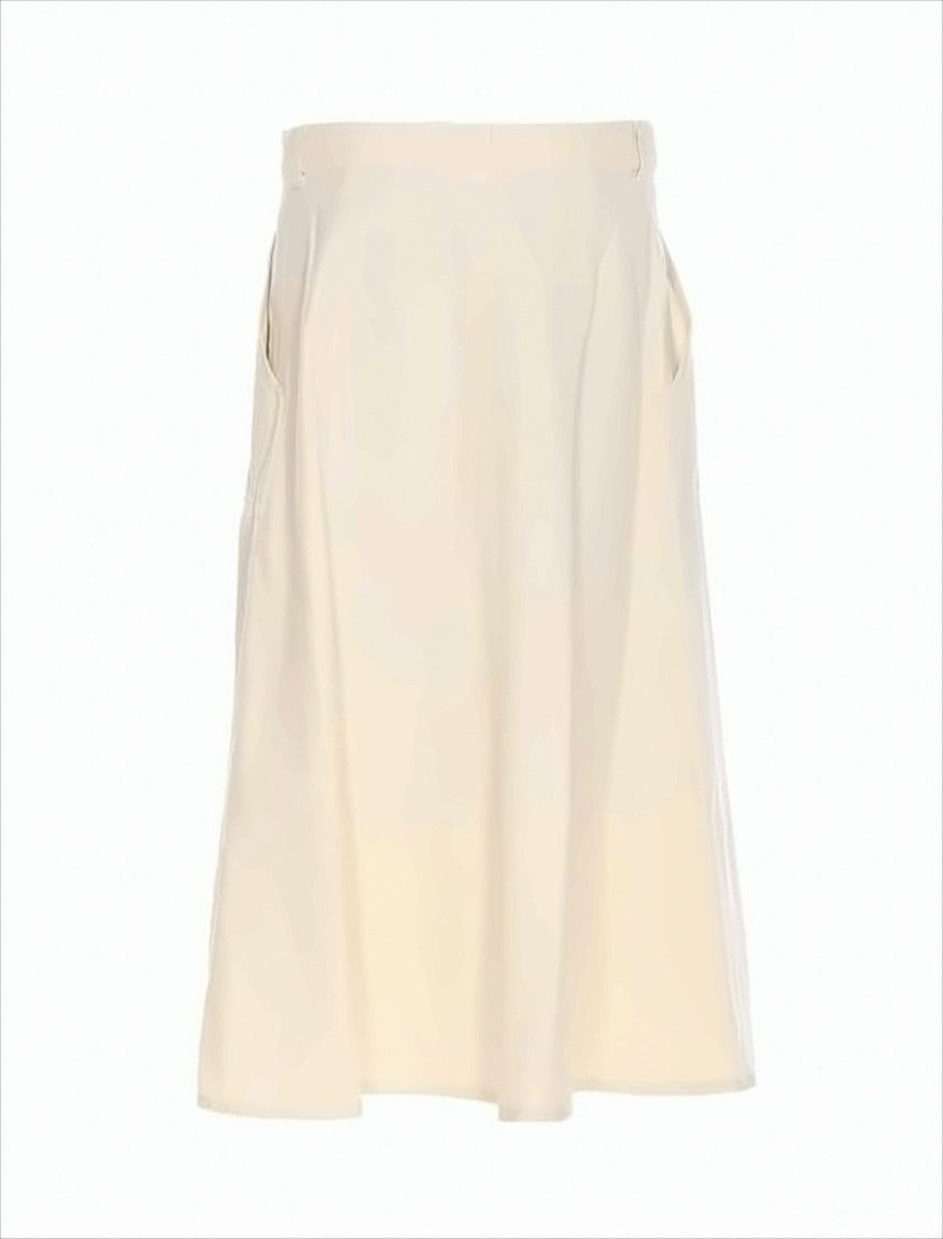 High-Waisted Midi Skirt with Button Closure