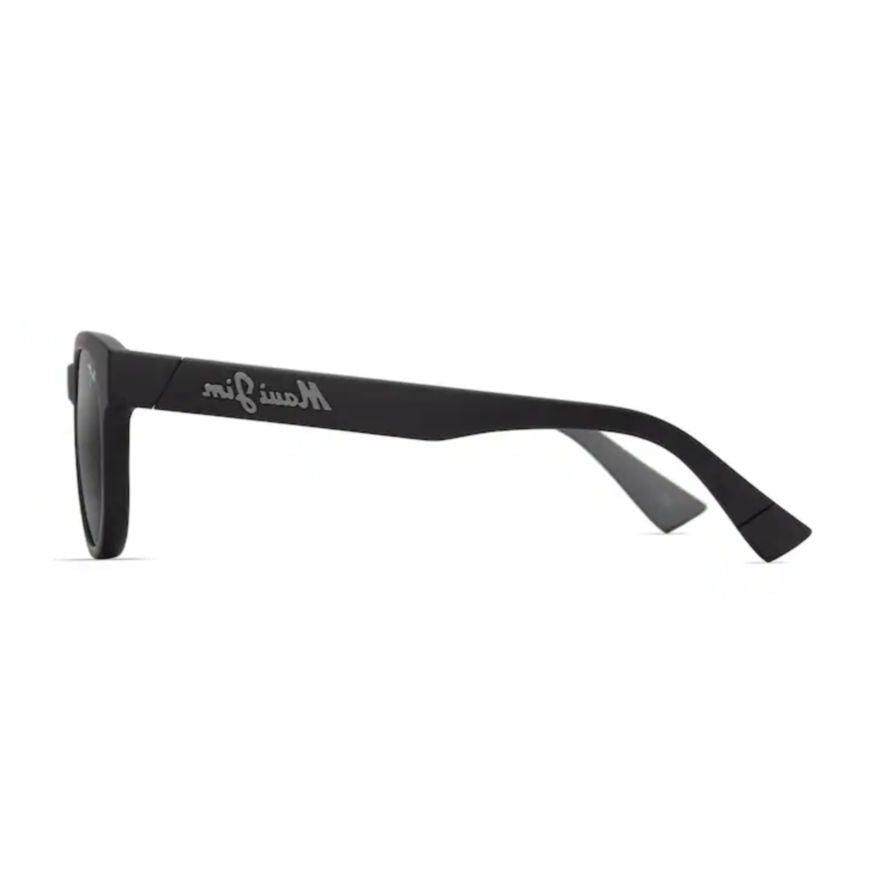 Maoli Matte Black Rounded Frame Sunglasses with Gradient Grey Lenses