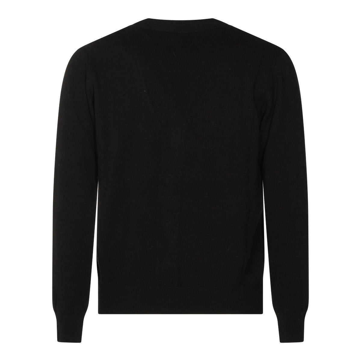 Black Cardigan With V-Neck And Button Closure