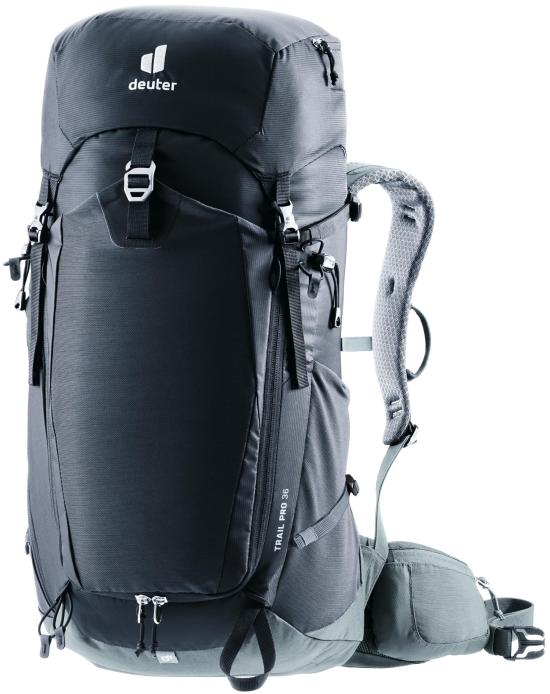 Structured Black Backpack with Multi-Compartment Design