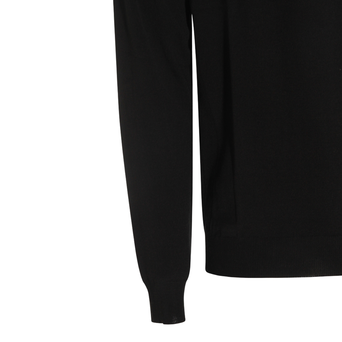 Fine-Knit Long-Sleeve Sweater with Ribbed Cuffs