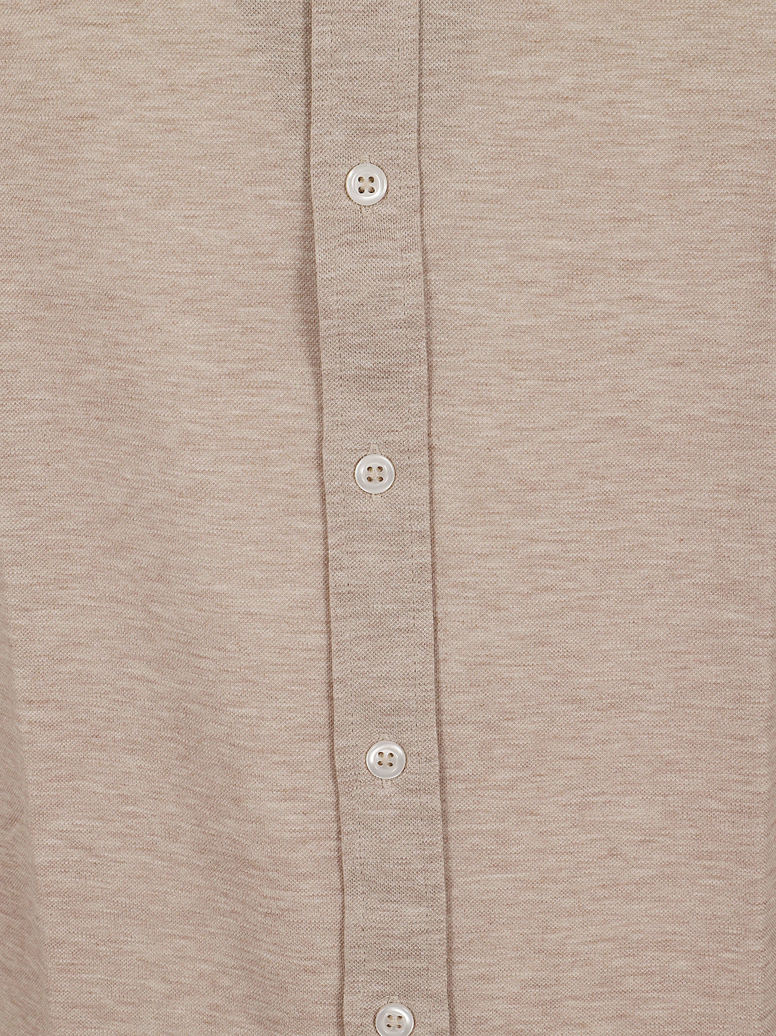 Beige Oversized Shirt with Classic Collar