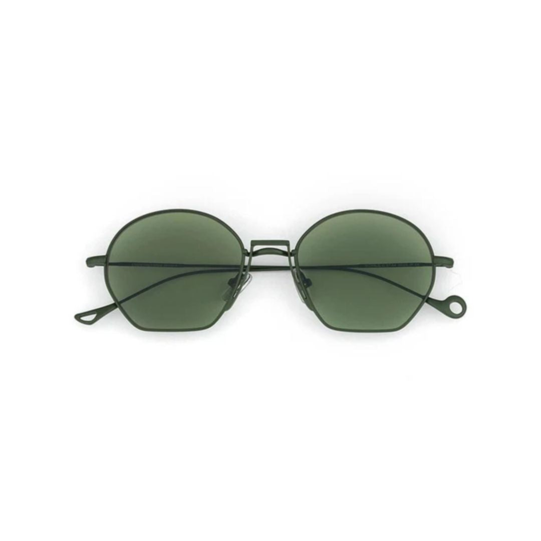 Royale C.27-64 Geometric Frame Sunglasses with Muted Green Lenses