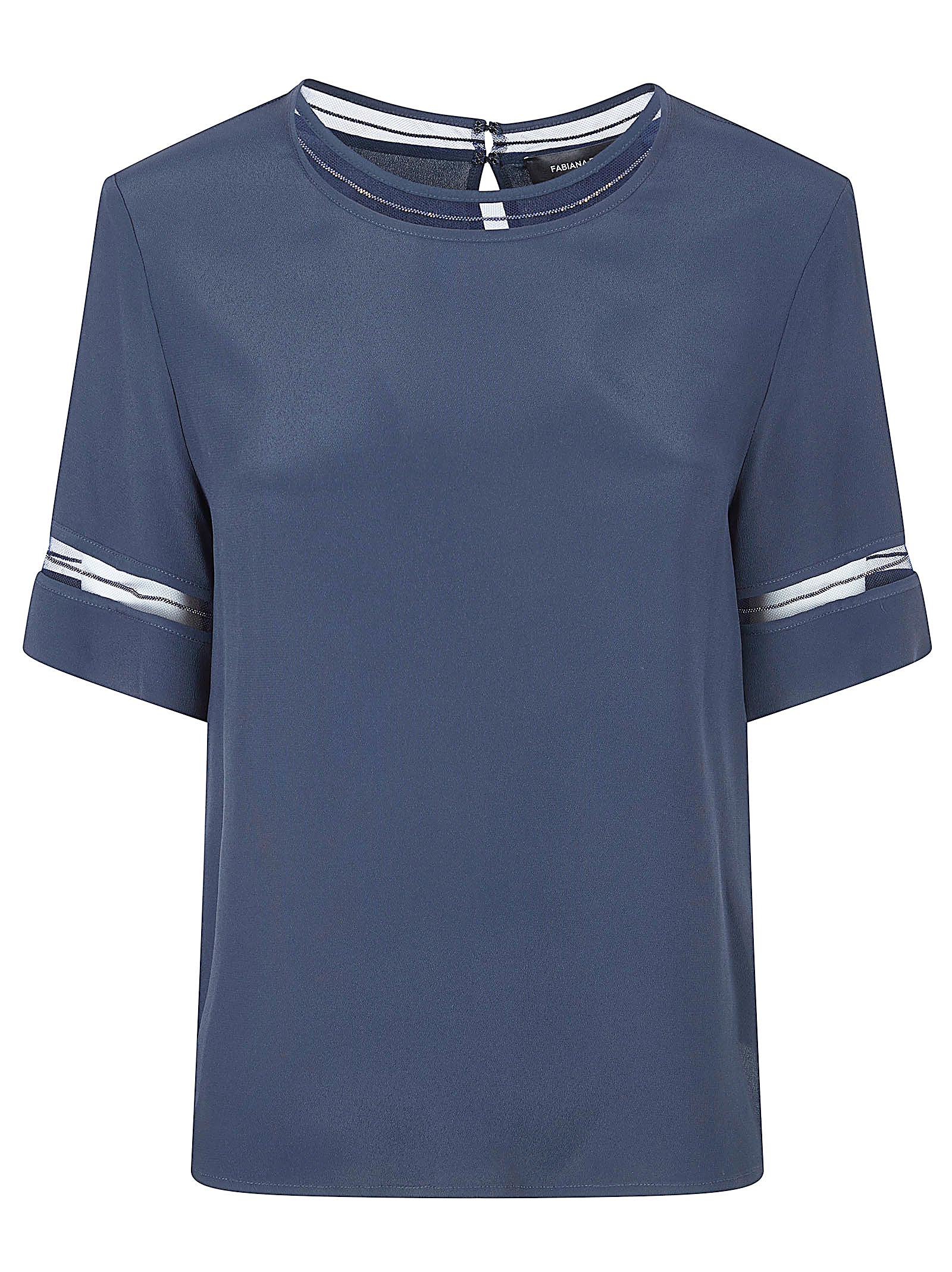 Short-Sleeved Crepe de Chine Top