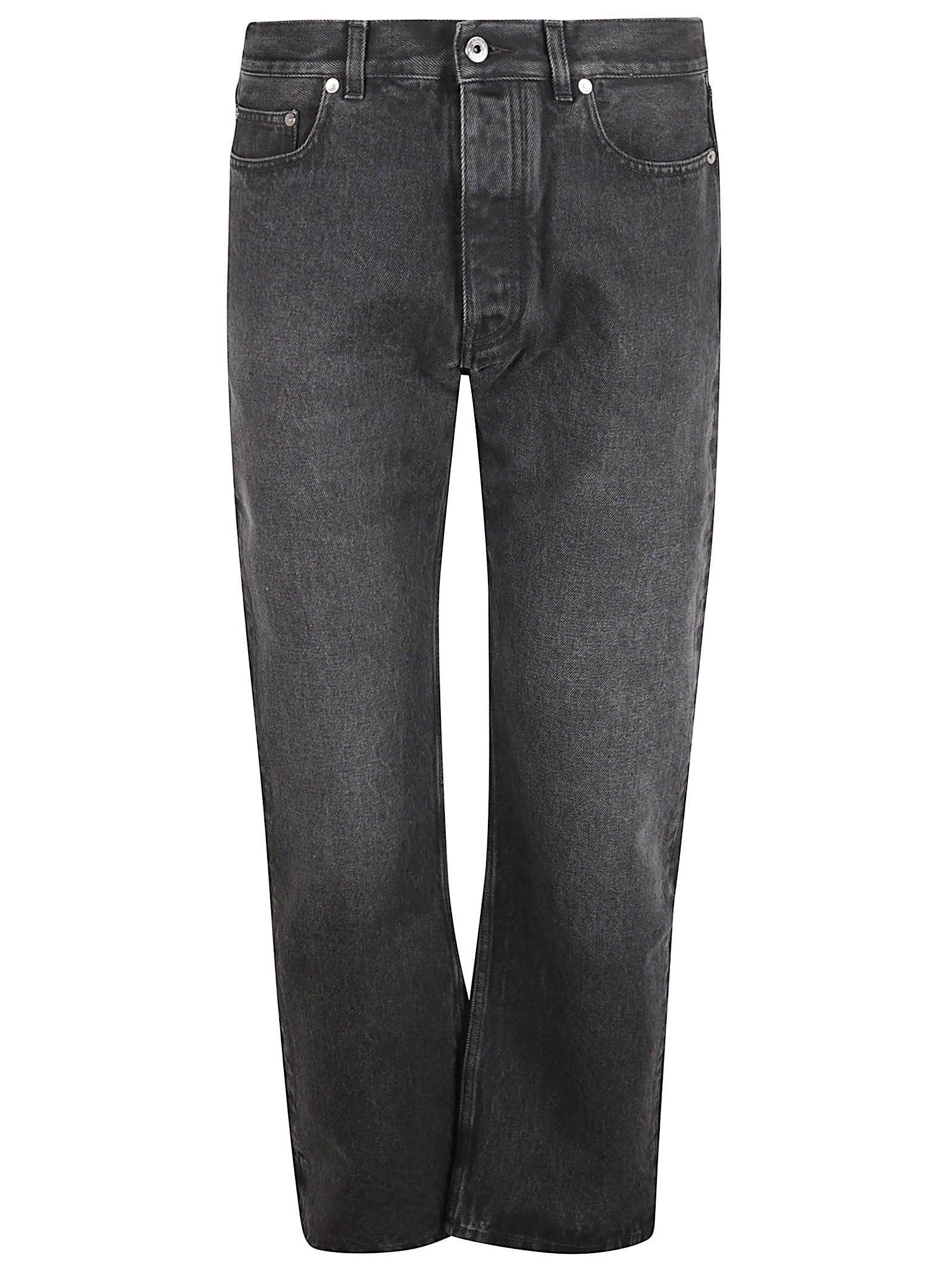 Washed Black Straight-Leg Denim Jeans