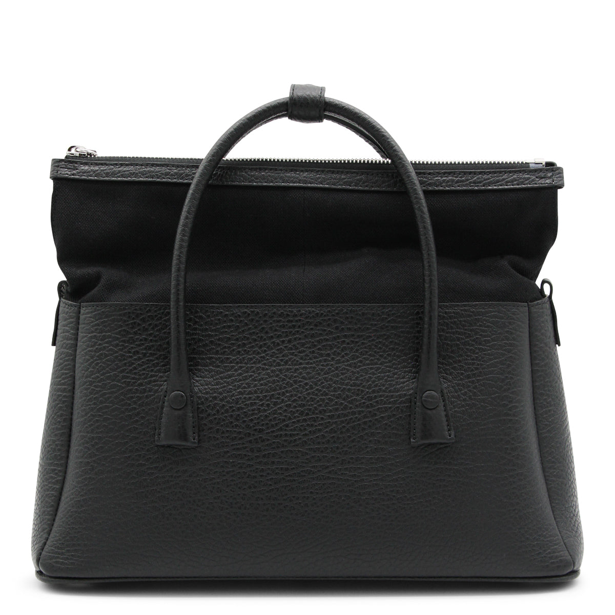 Black Leather Top Handle Bag
