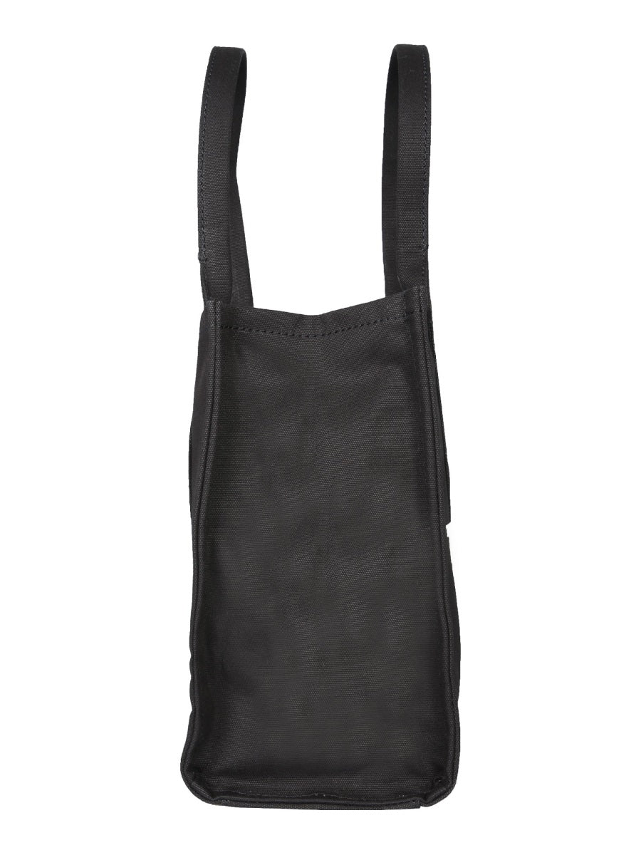 Large Black Cotton Canvas Logo Tote Bag