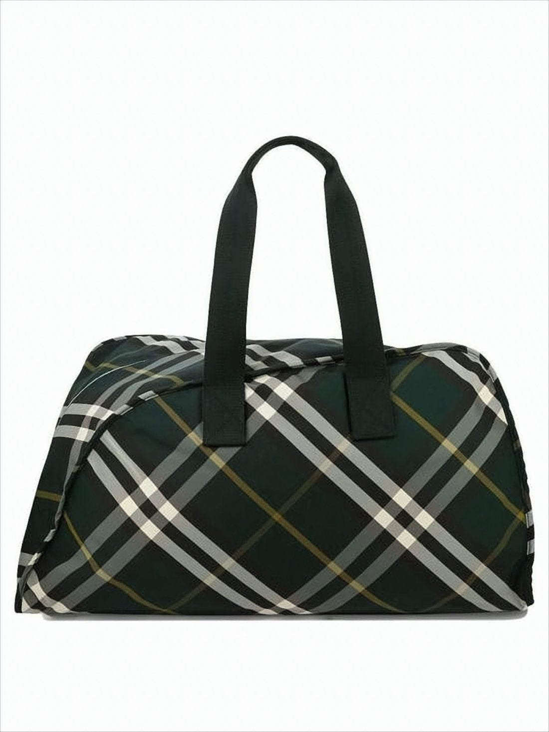 Check Pattern Nylon Duffle Bag
