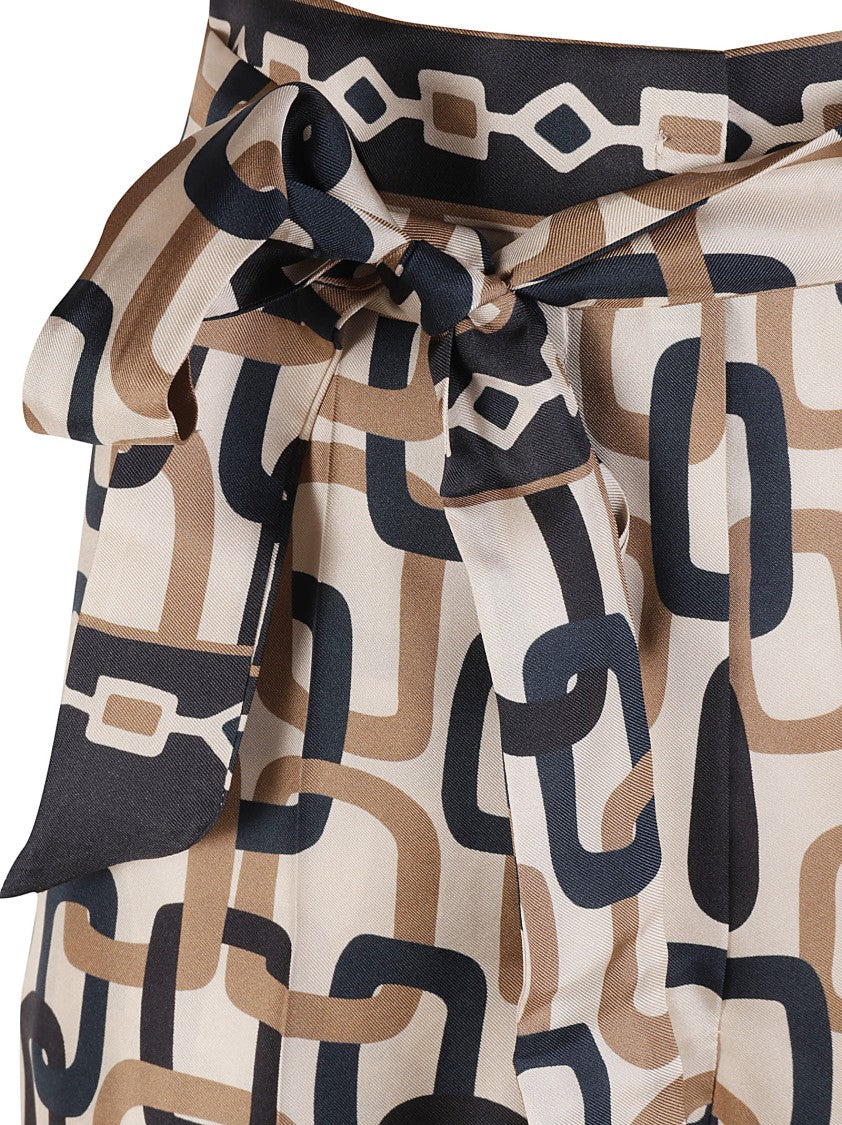 Wide-Leg Trousers With Chain Link Pattern