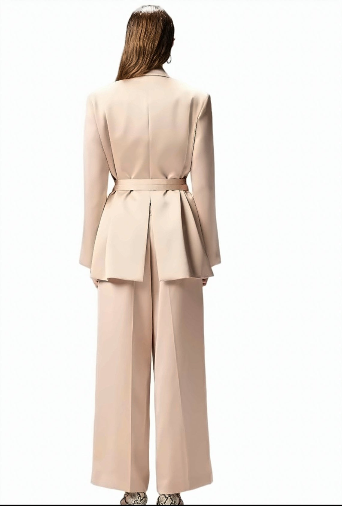 Rapa Satin Belted Blazer Jacket