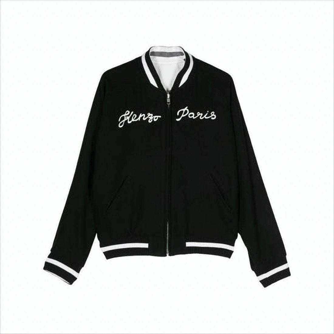 Casual Bomber Jacket With Embroidered Elephant Design