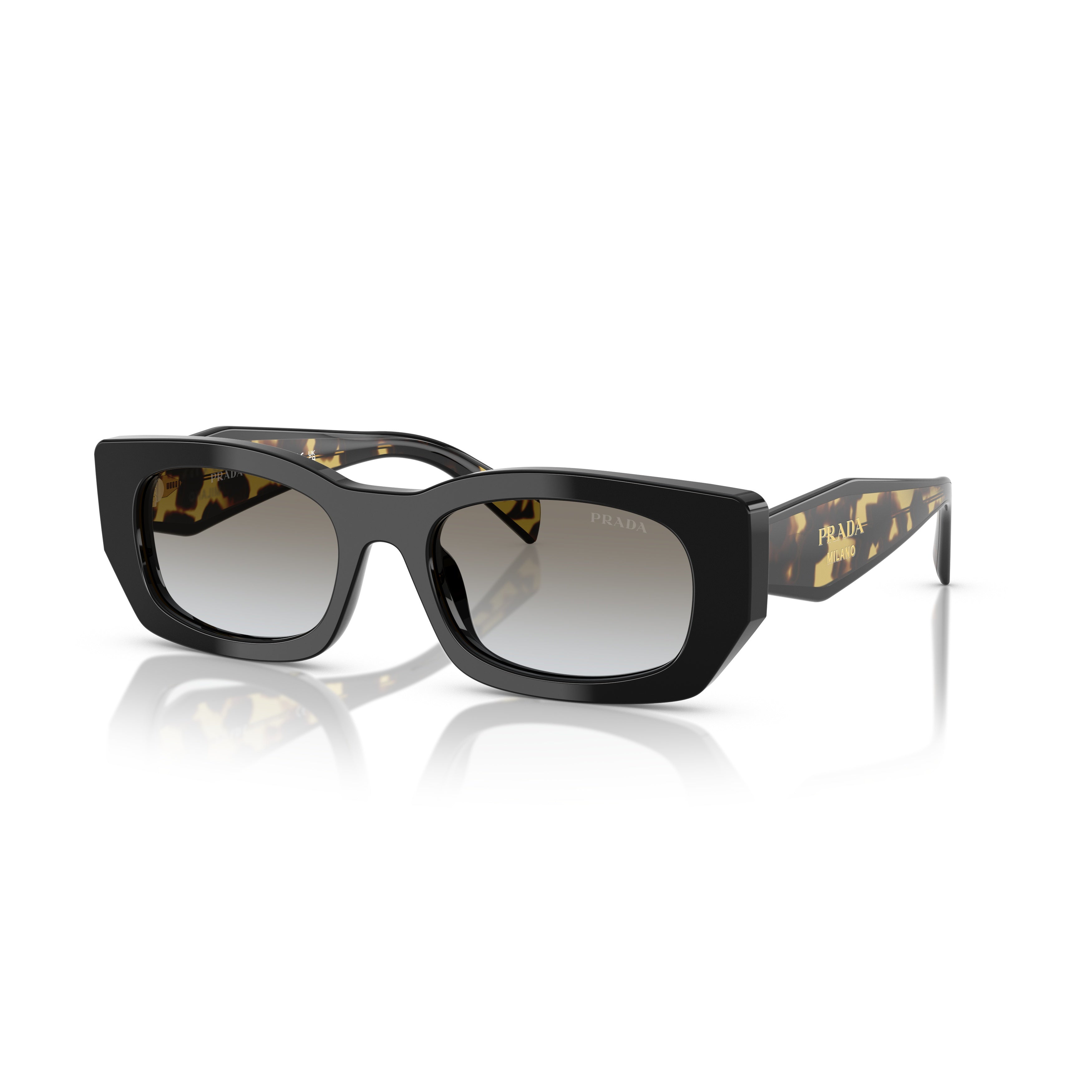 0pr B05s Rectangular Black Acetate Sunglasses