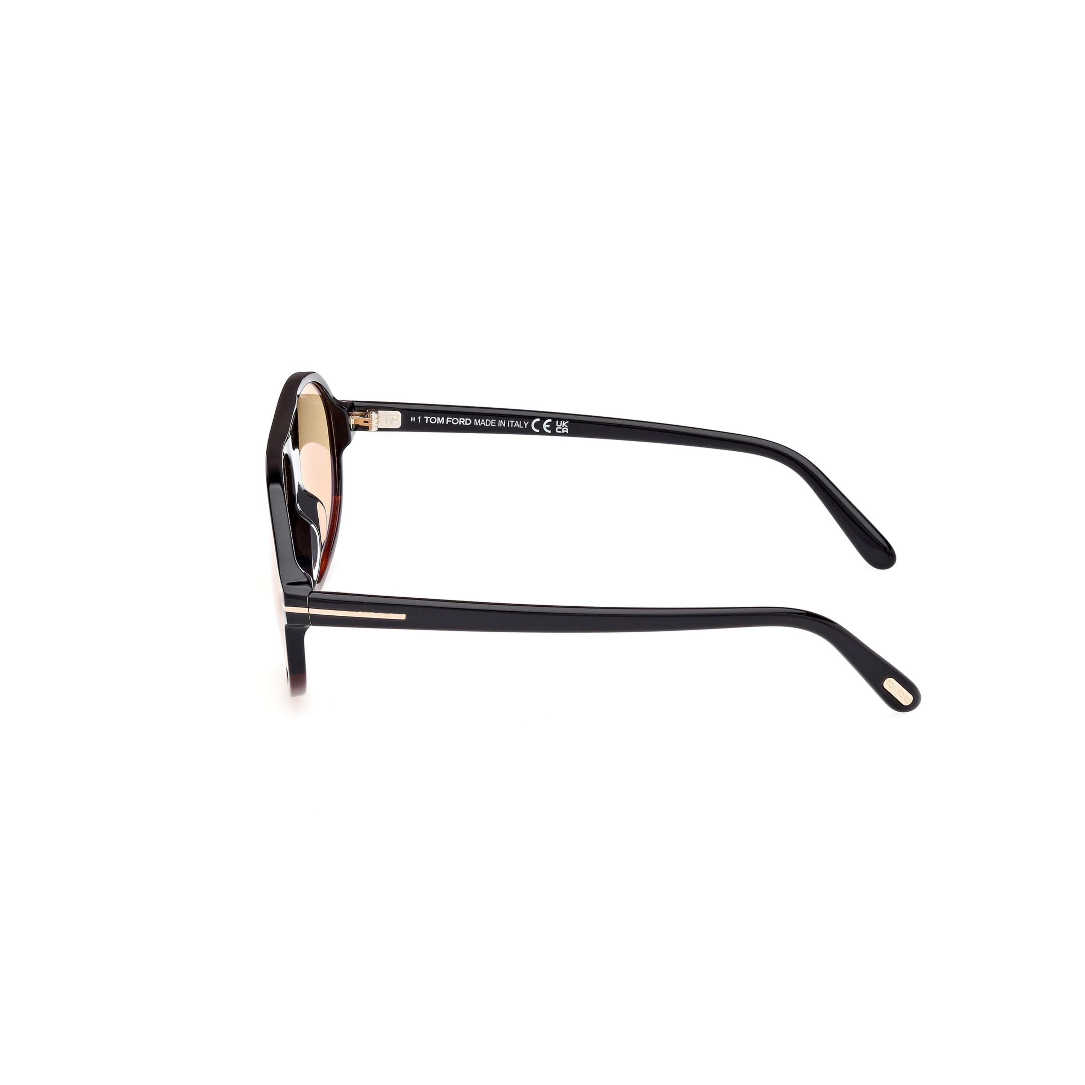 Ft1178 Aviator Sunglasses with Tortoiseshell Edging and Amber Lenses