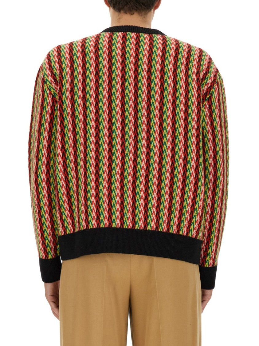 Zigzag Pattern Merino Wool Sweater