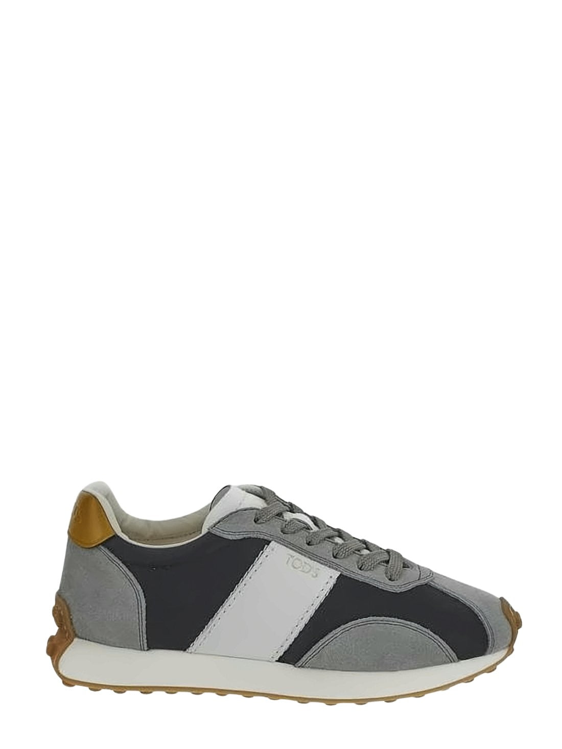 Grey Fabric and Suede Sneakers