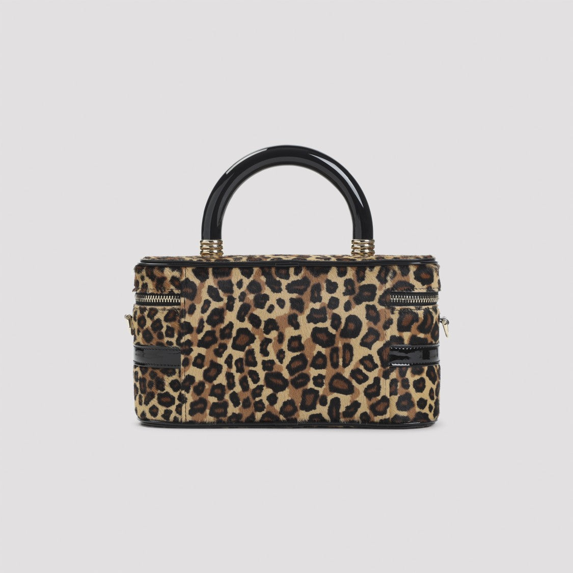 Structured Rectangular Handbag With Bold Leopard Print