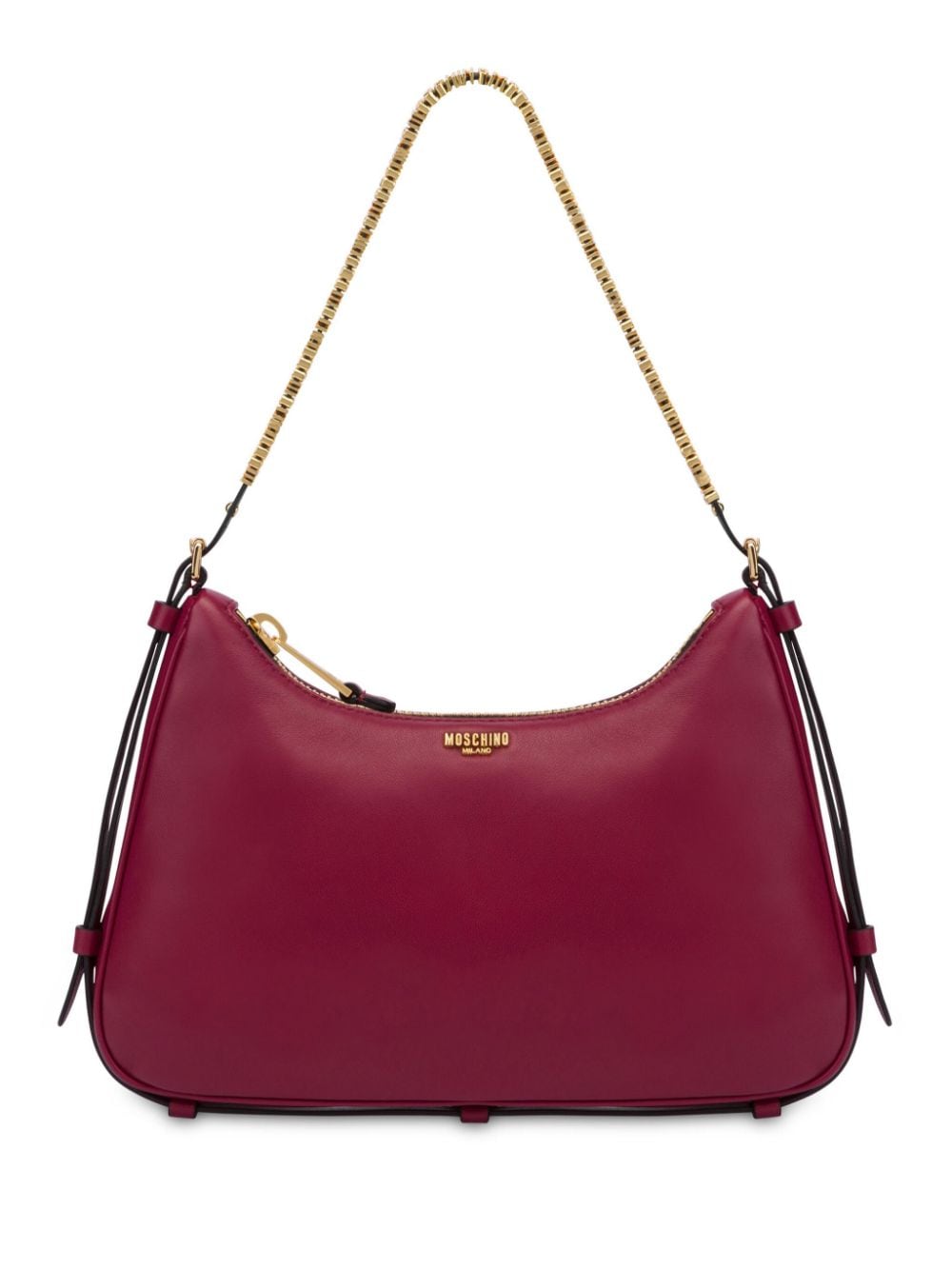 Dark Pink Sheepskin Leather Shoulder Bag