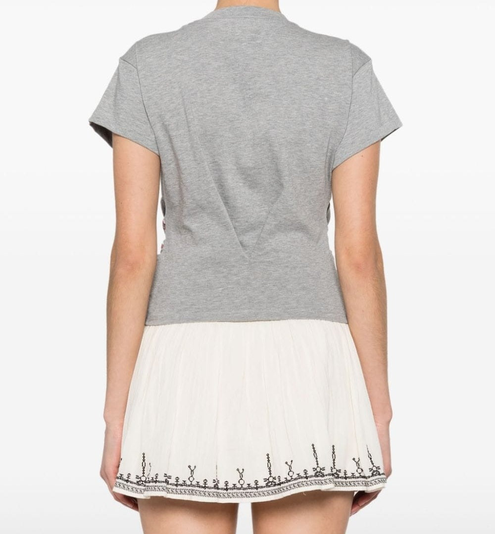Short-Sleeve T-Shirt with Front Knot Design