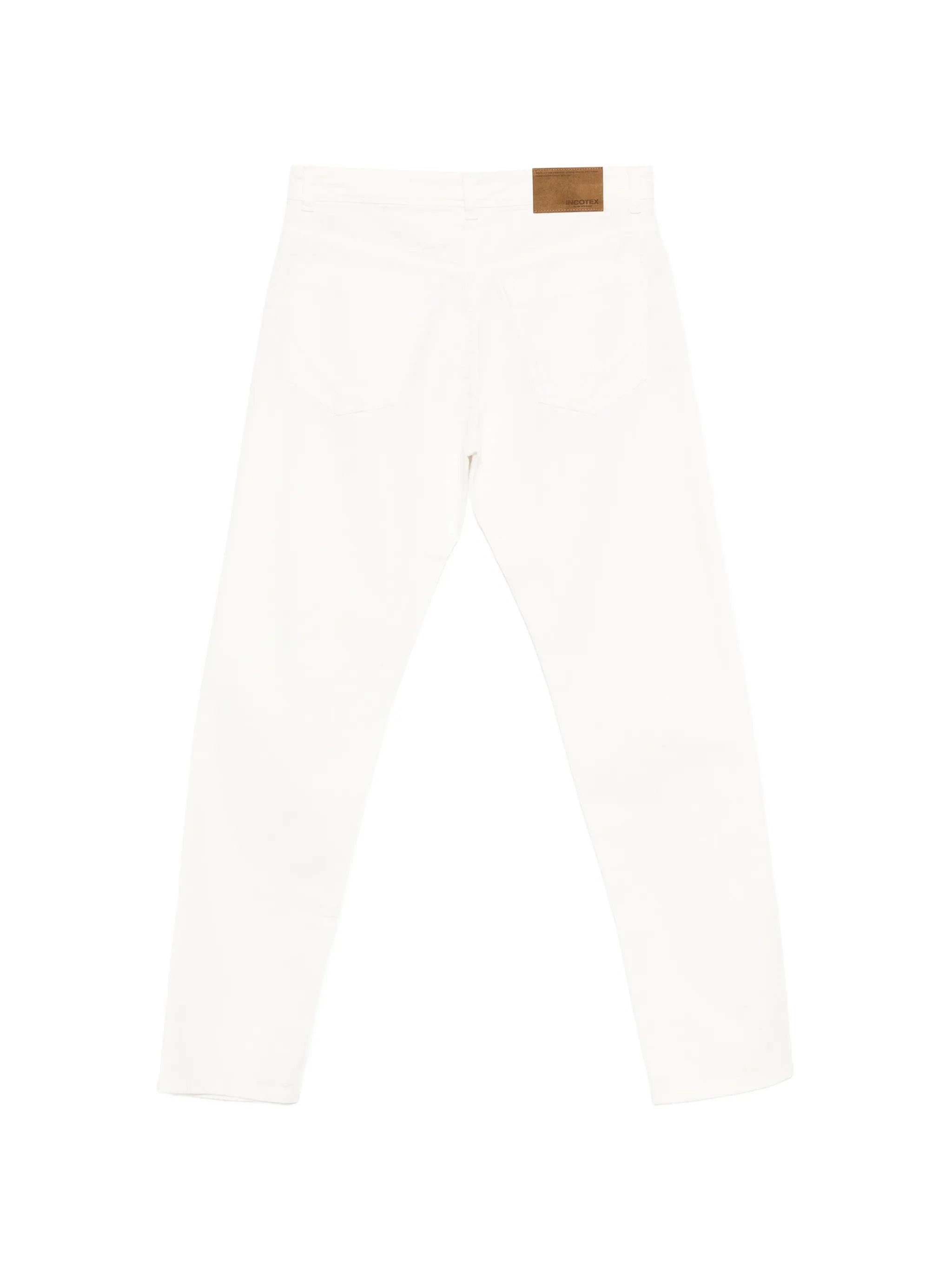White Straight-Leg Casual Cotton Pants