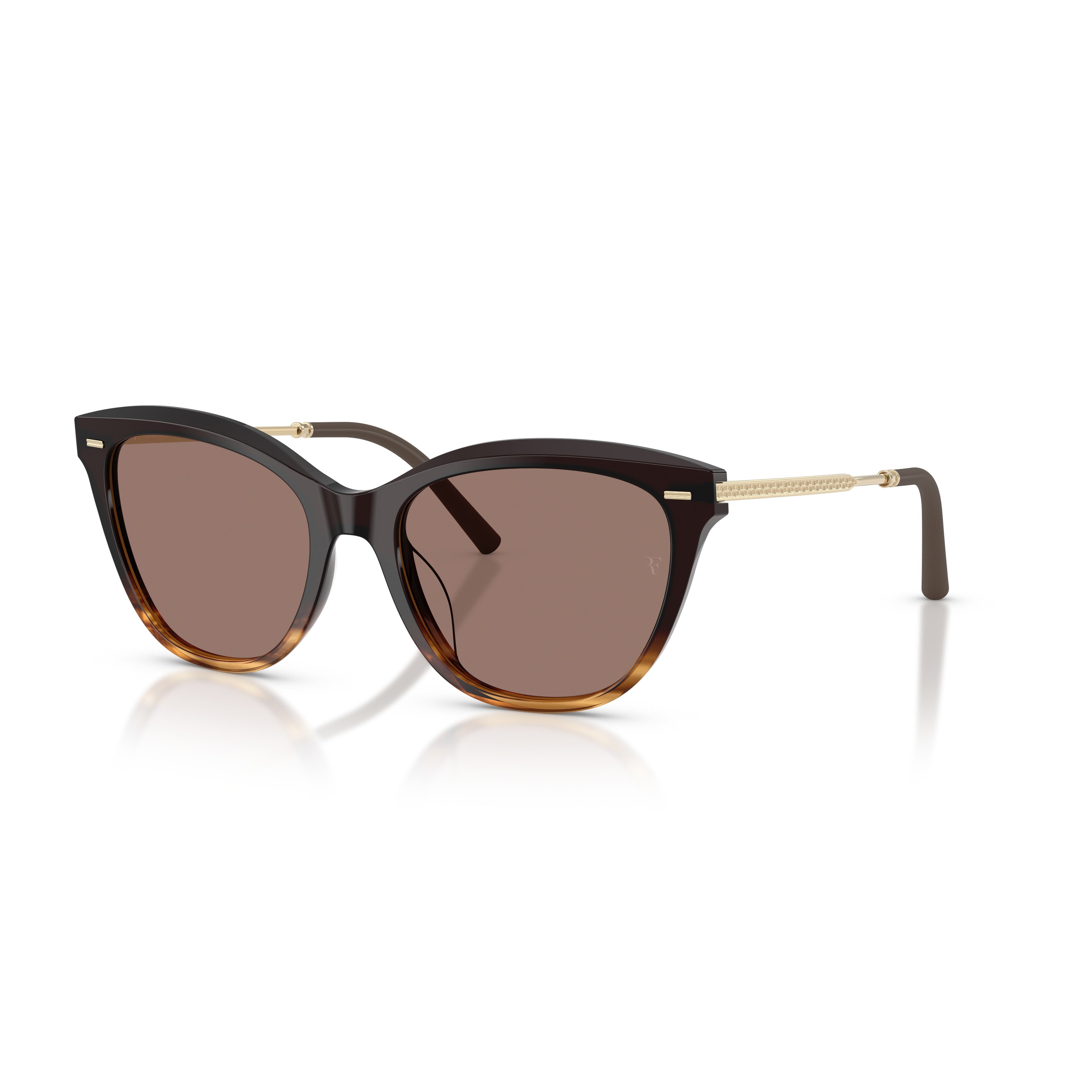 0ov5597su Gradient Tortoiseshell Cat-Eye Sunglasses with Gold-Toned Temples