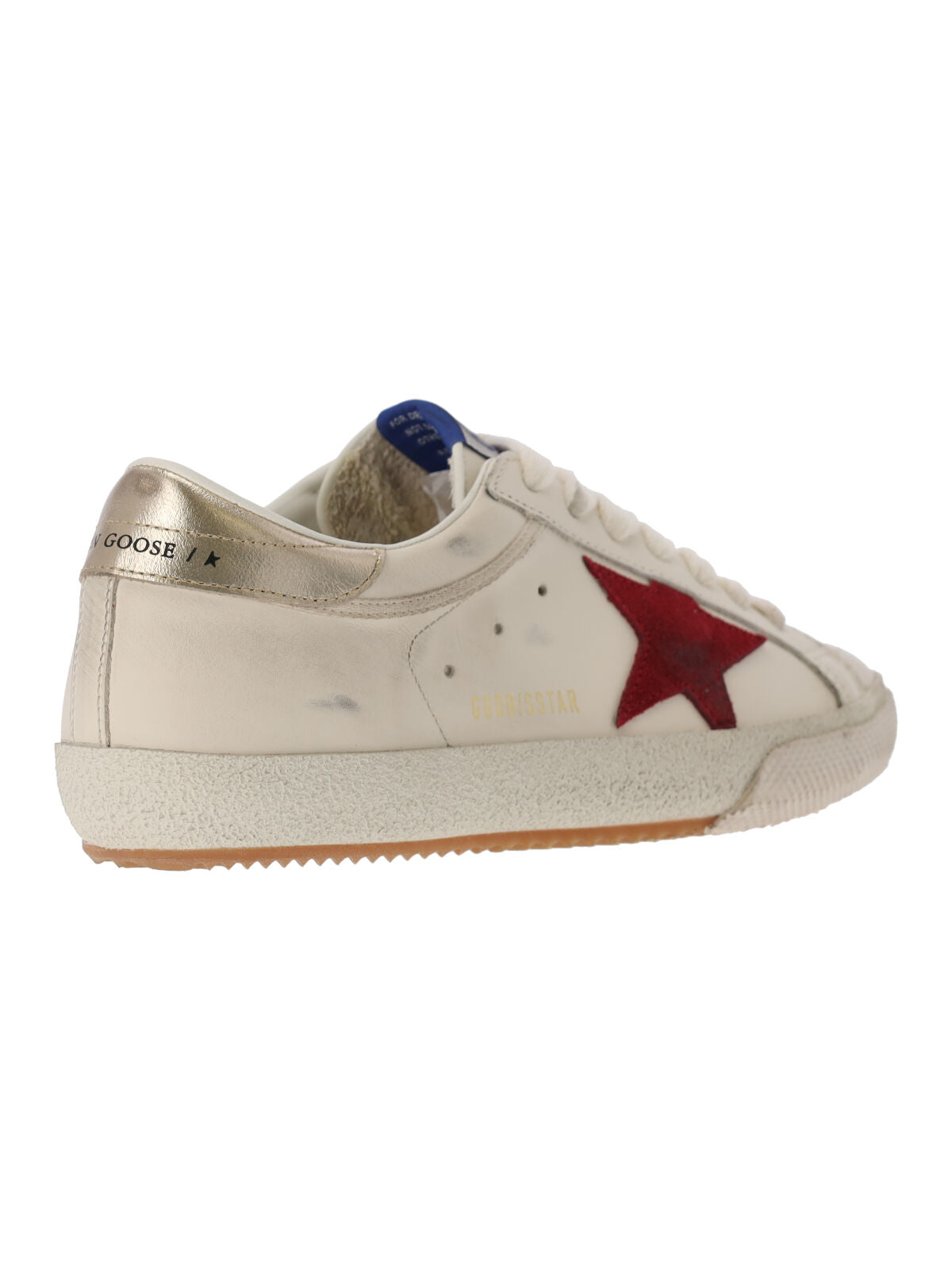White Super-Star Worn Calf Leather Sneakers