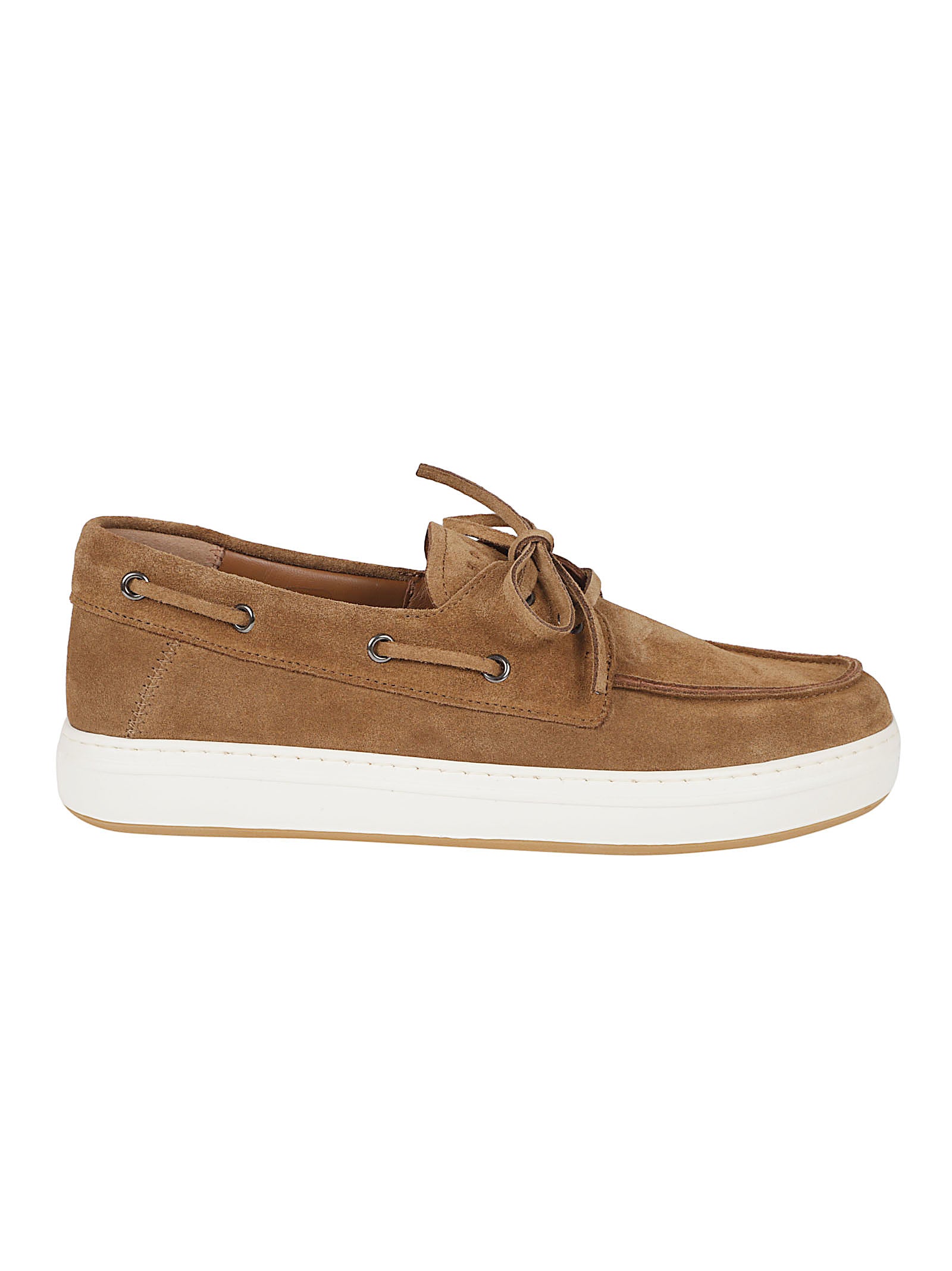 Moccasin-Inspired Brown Calf Leather Flat Shoes