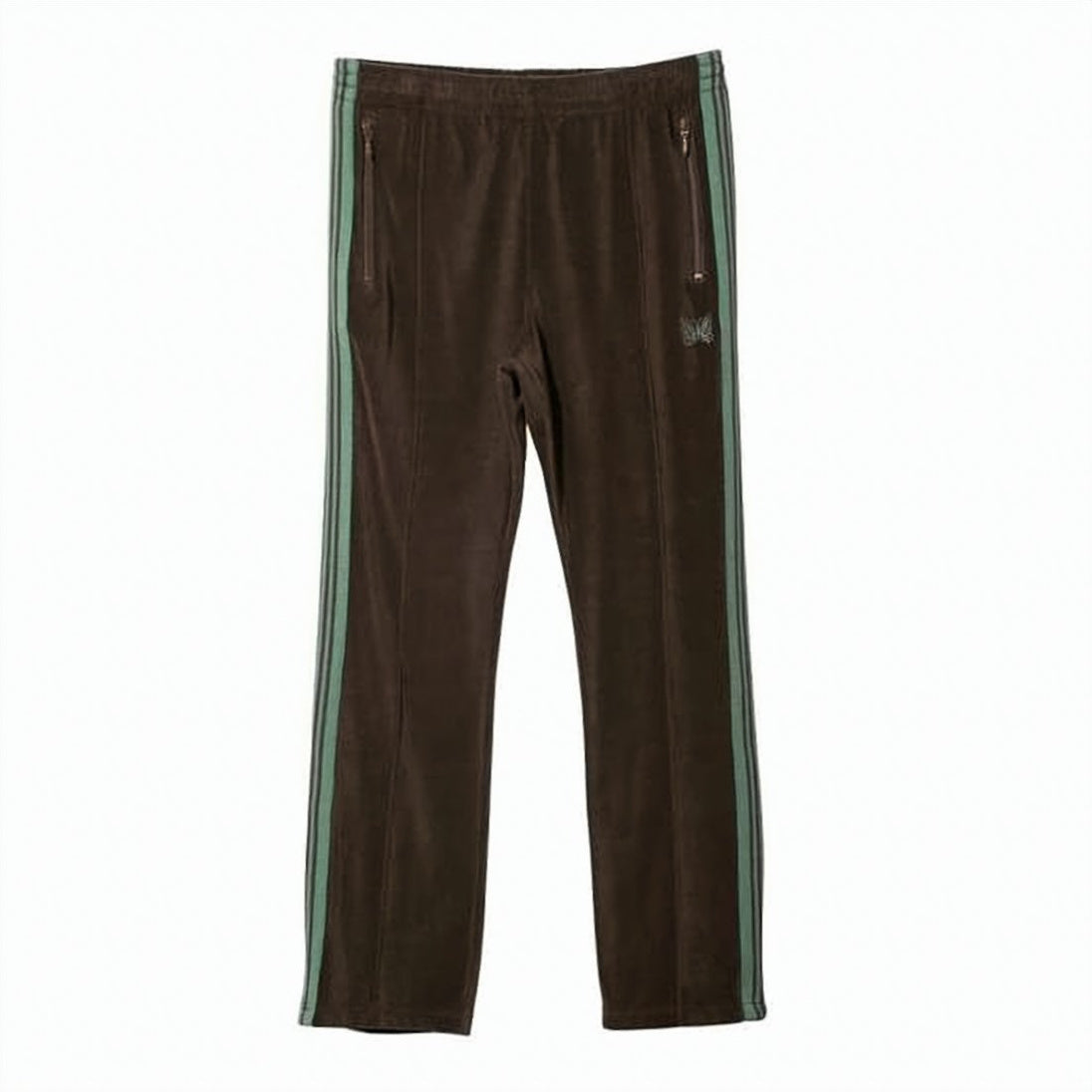 Tapered Brown Training Pants with Zippered Pockets