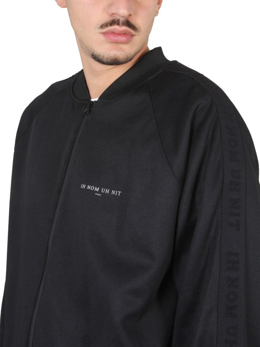 Ribbed Neck Zipper Closure Sports Jacket