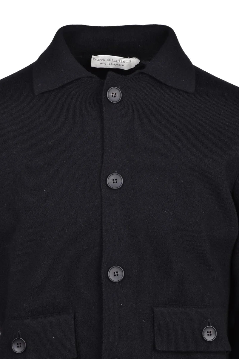 Polo Cardigan - Black