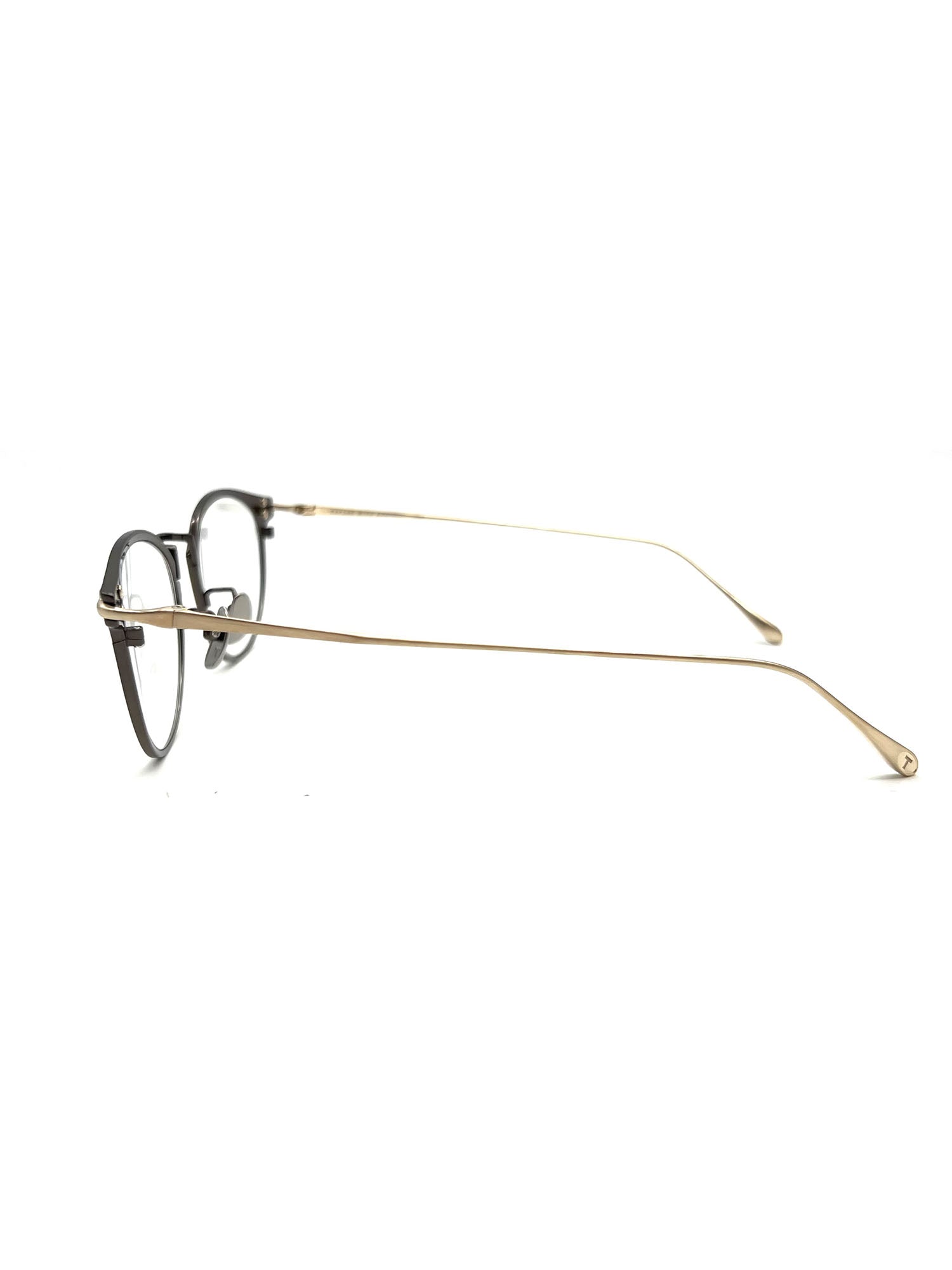 Sleek Grey Metal Optical Frames with Refined Detailing