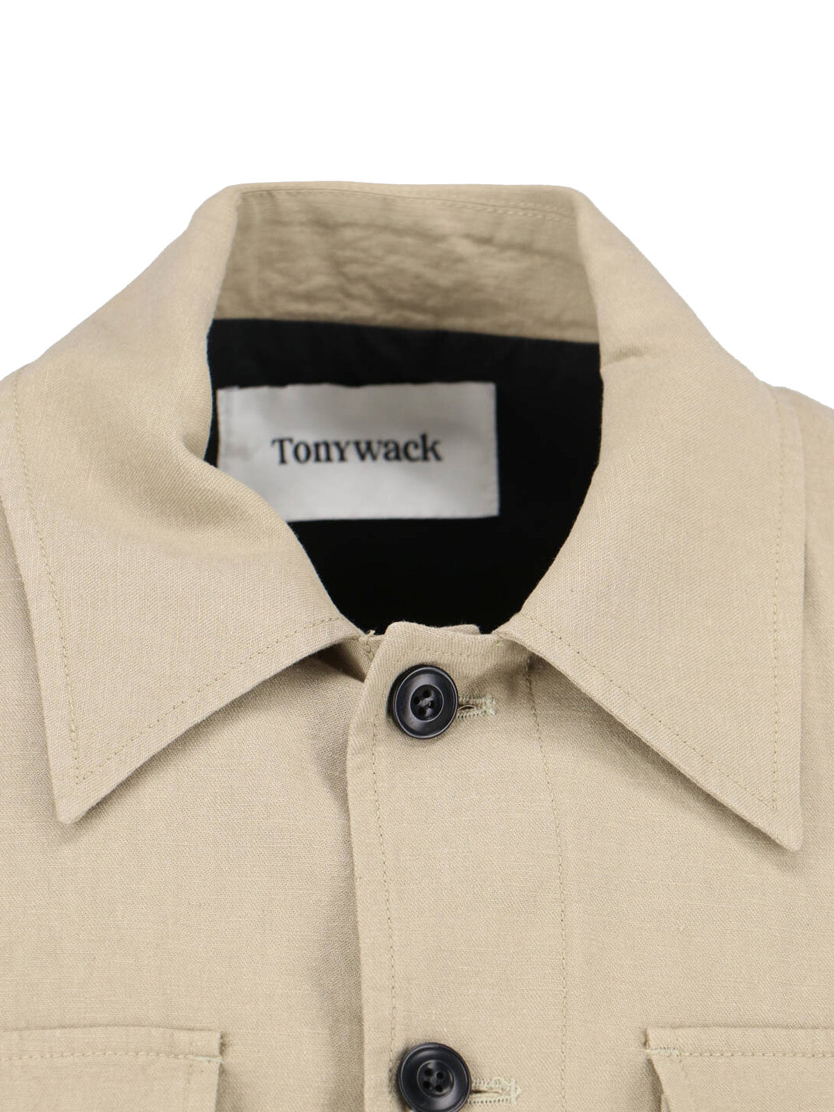 Minimalistic Beige Jacket With High Collar And Zipper Closure