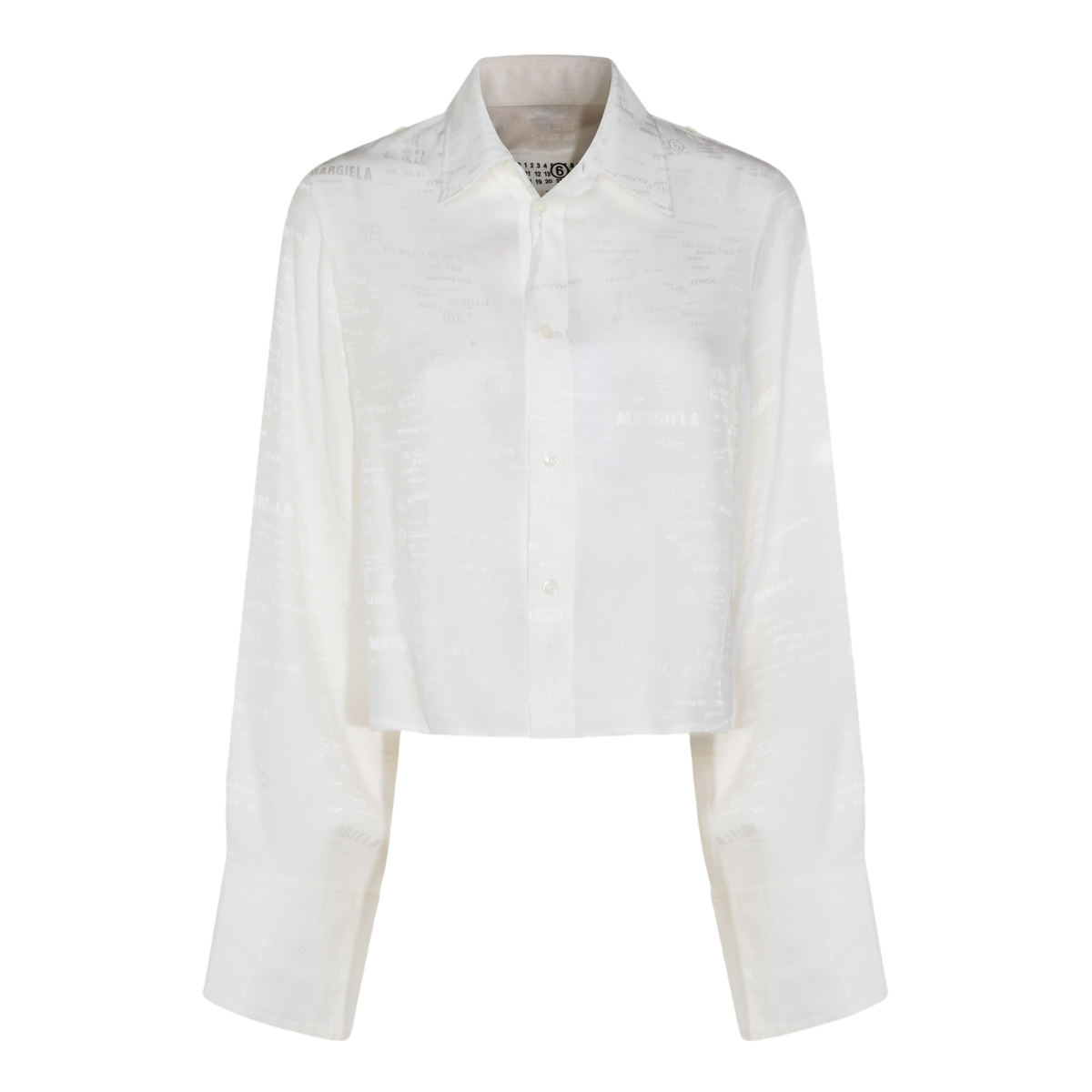 Cropped Long-Sleeved Shirt with Classic Collar