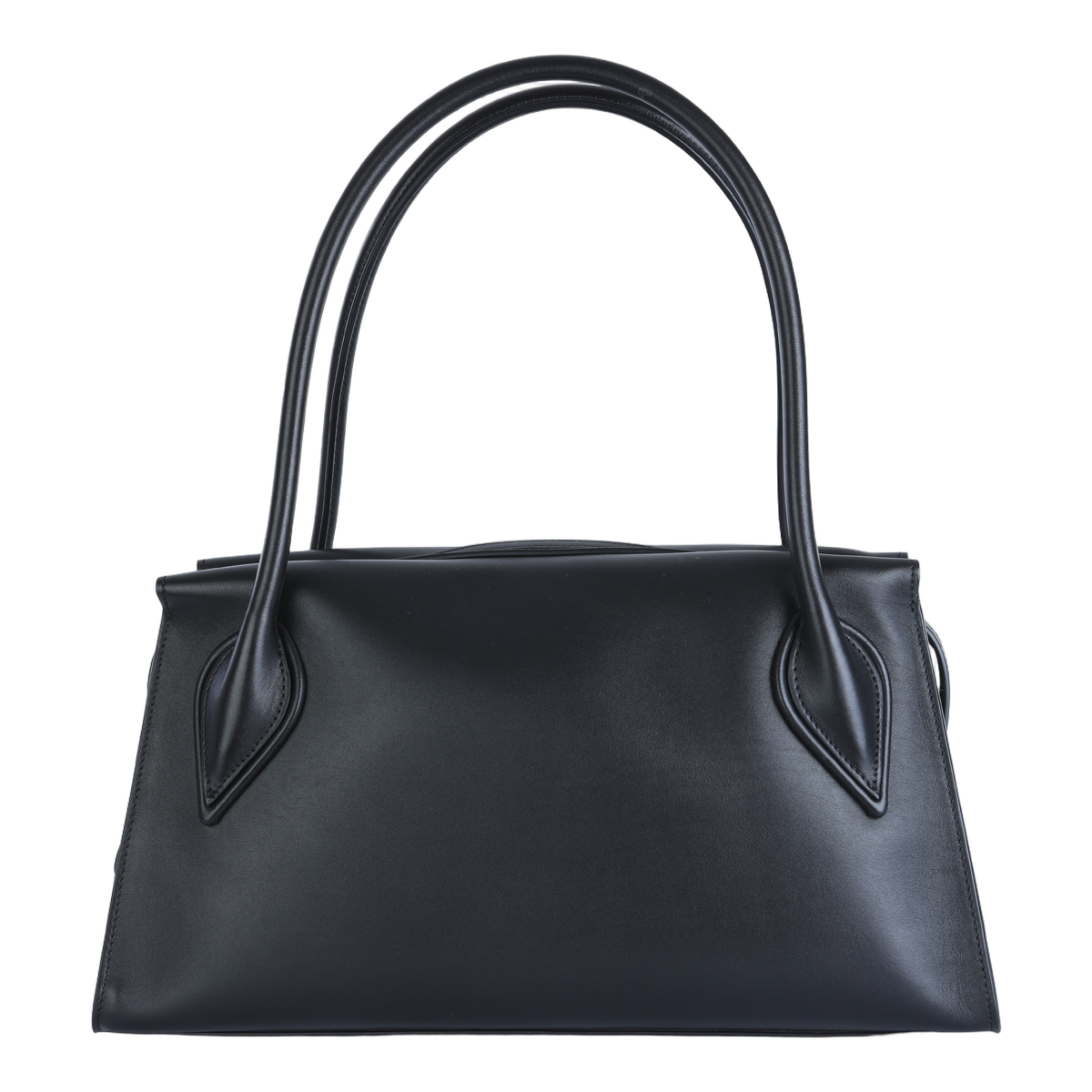 Black Handbag with Side Zipper Closure