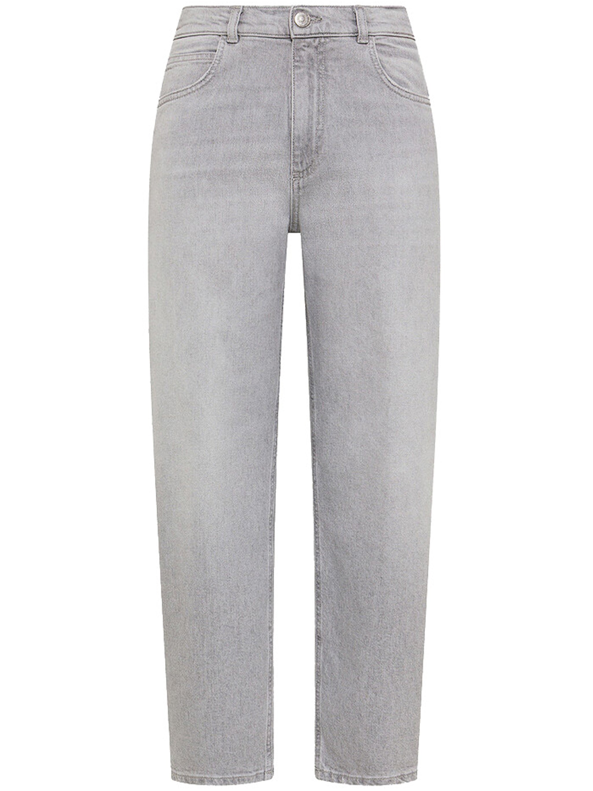 Light Grey Pantalone Straight-Cut Jeans