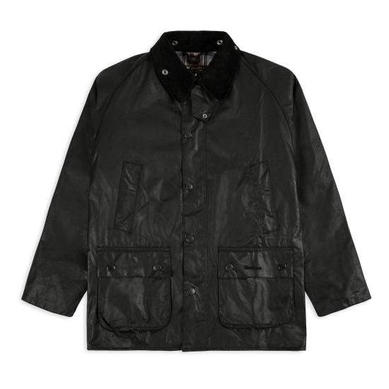 Matte Finish Waxed Cotton Jacket With Corduroy Collar