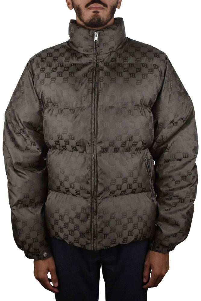 Quilted Down Jacket With Monogrammed Logo