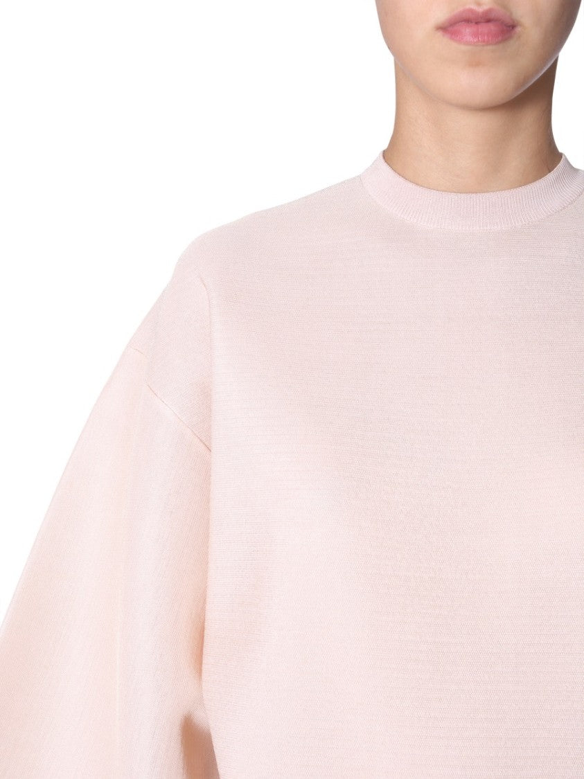 Puffed Sleeve Top With Round Neckline