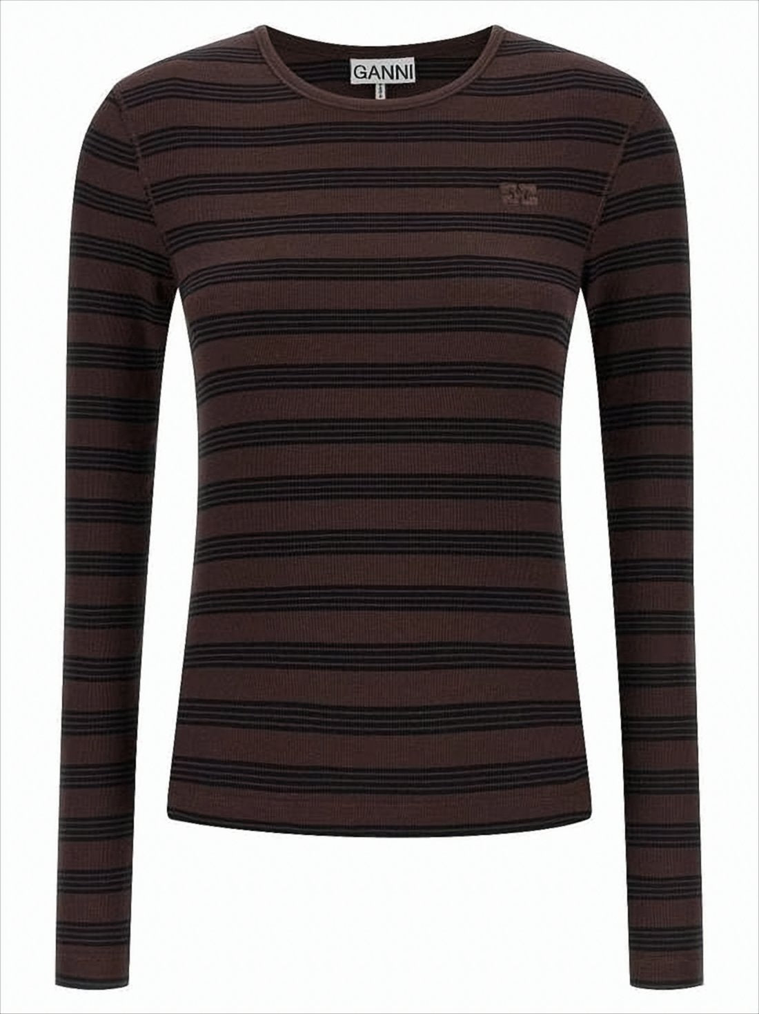 Fitted Long Sleeve Top with Horizontal Stripes